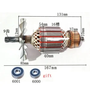 Якорный ротор электрической цепной пилы, 220 В перем. Тока, ротор для Makita 5016 5016B, 9 зубьев, запасные части для электроинструмента