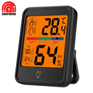-20~70 ℃   Внутренний цифровой измеритель температуры и влажности для домашнего офиса, светодиодная подсветка, монитор температуры, термометр, гигрометр