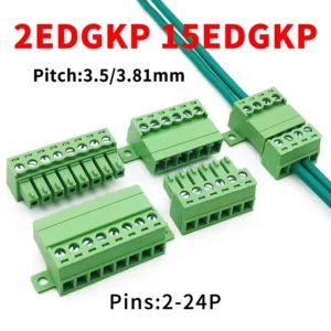 (5 комплектов) KF 2EDGRKC + 2EDGK 3,5мм 3,81мм Беспаечный 15EDRKC 3,5 3,81 Малый шаг с монтажной базовой пластиной Фиксированная стыковая вставка