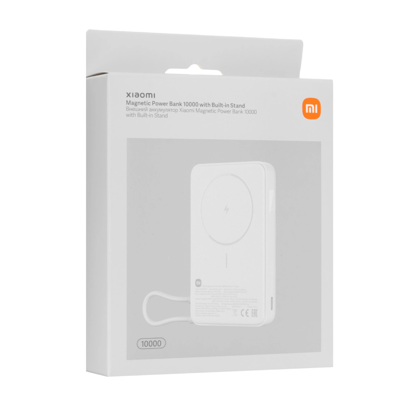 Magnetic Power Bank 10000 with Built-in Stand (бежевый) — изображение 9
