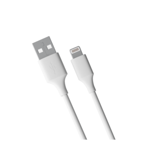 USB - Lightning, силиконовый белый